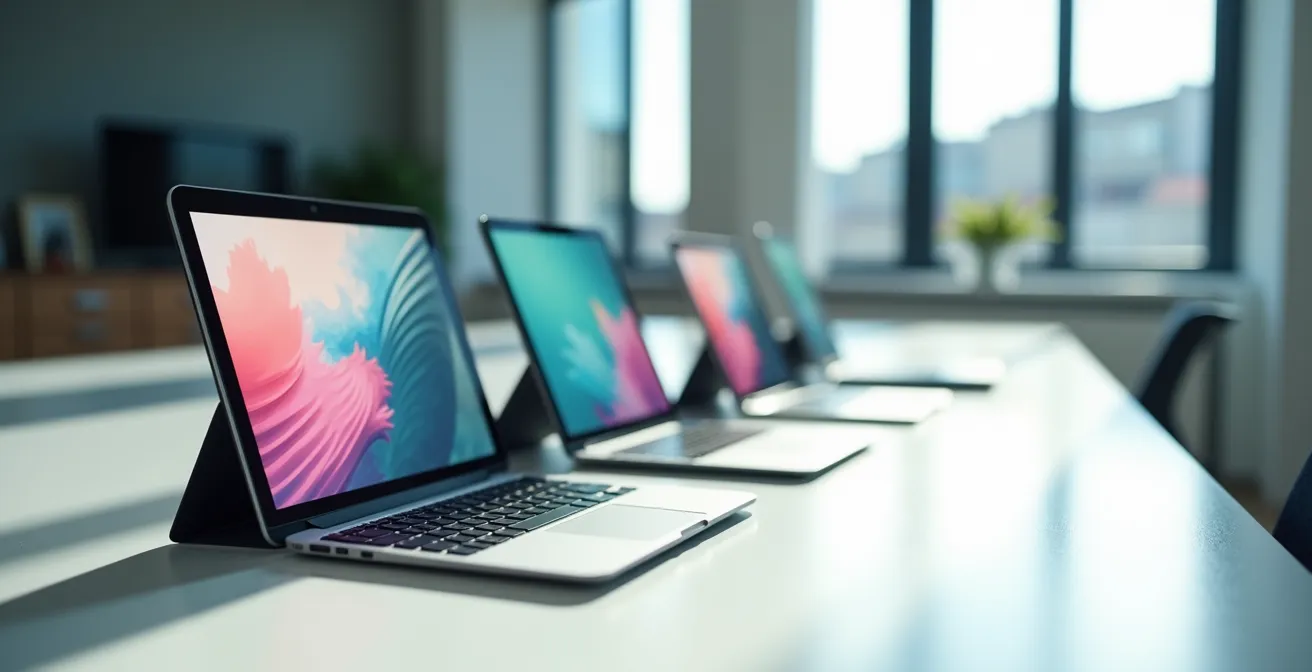 Vue comparative de différentes interfaces de signature électronique sur plusieurs appareils