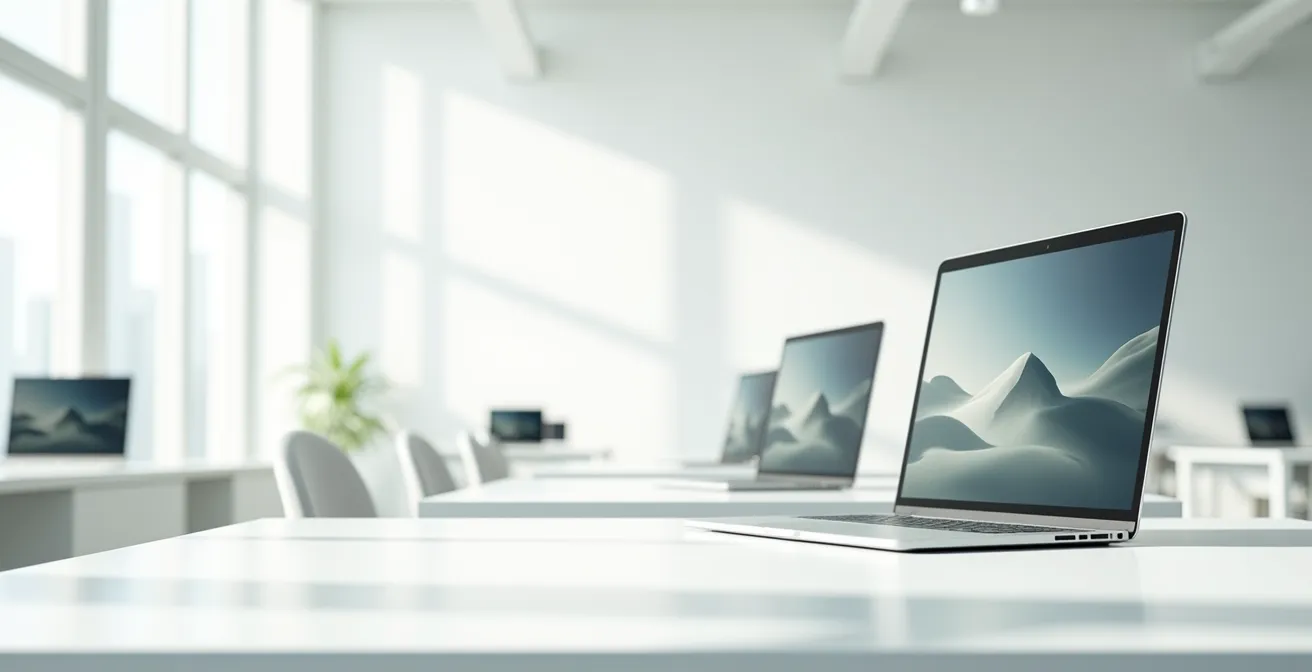 Composition minimaliste montrant l'évolution subtile de l'interface des navigateurs avec le cadenas devenant de plus en plus discret