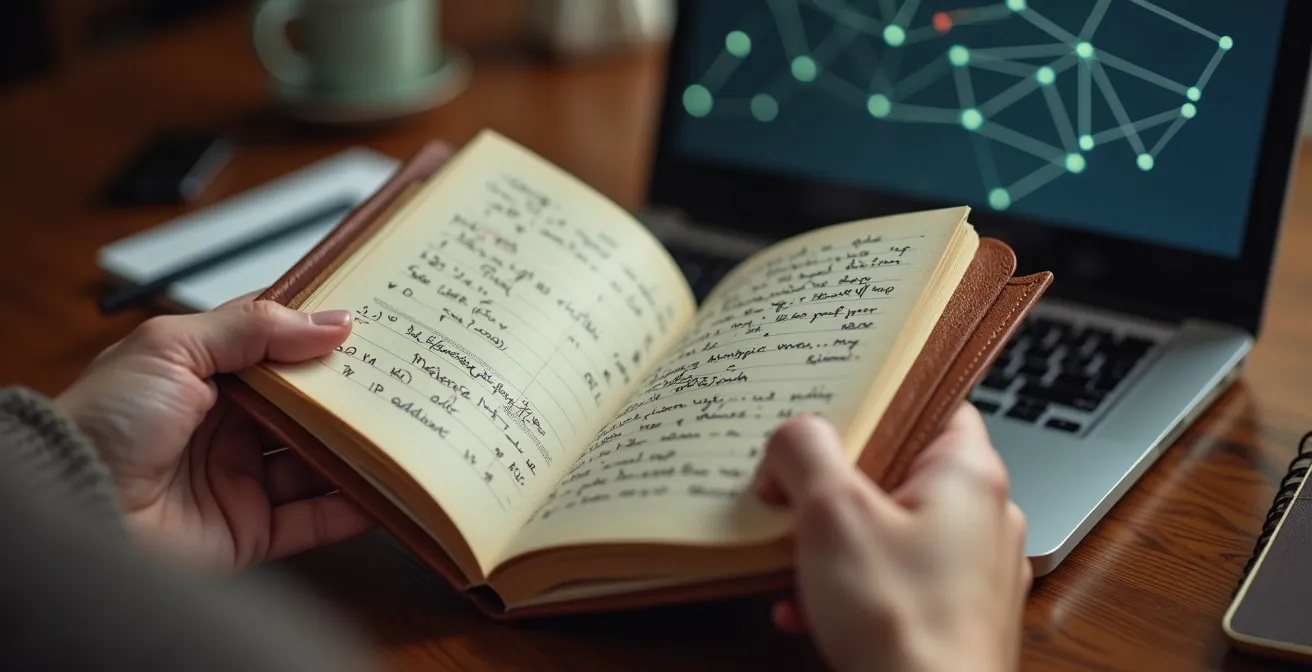 Carnet de bord numérique avec sessions actives et géolocalisation des connexions légitimes