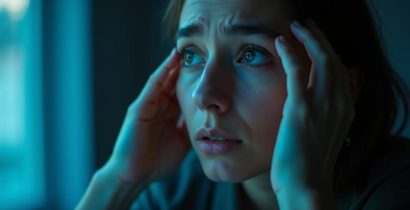 Portrait émotionnel montrant l'incertitude et la vulnérabilité face aux manipulations