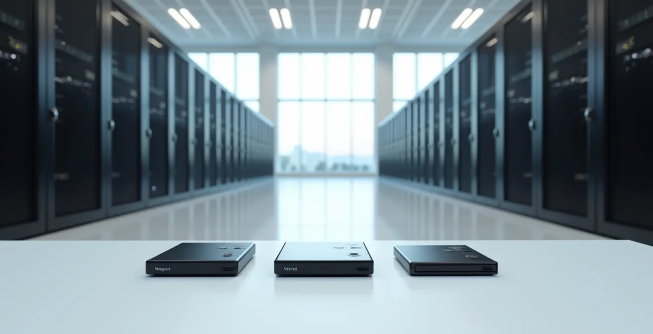 Métaphore visuelle de la protection des données contre les rançongiciels avec système de sauvegarde multicouche