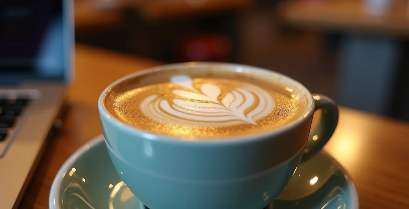 Scène de café parisien avec ambiance de surveillance discrète