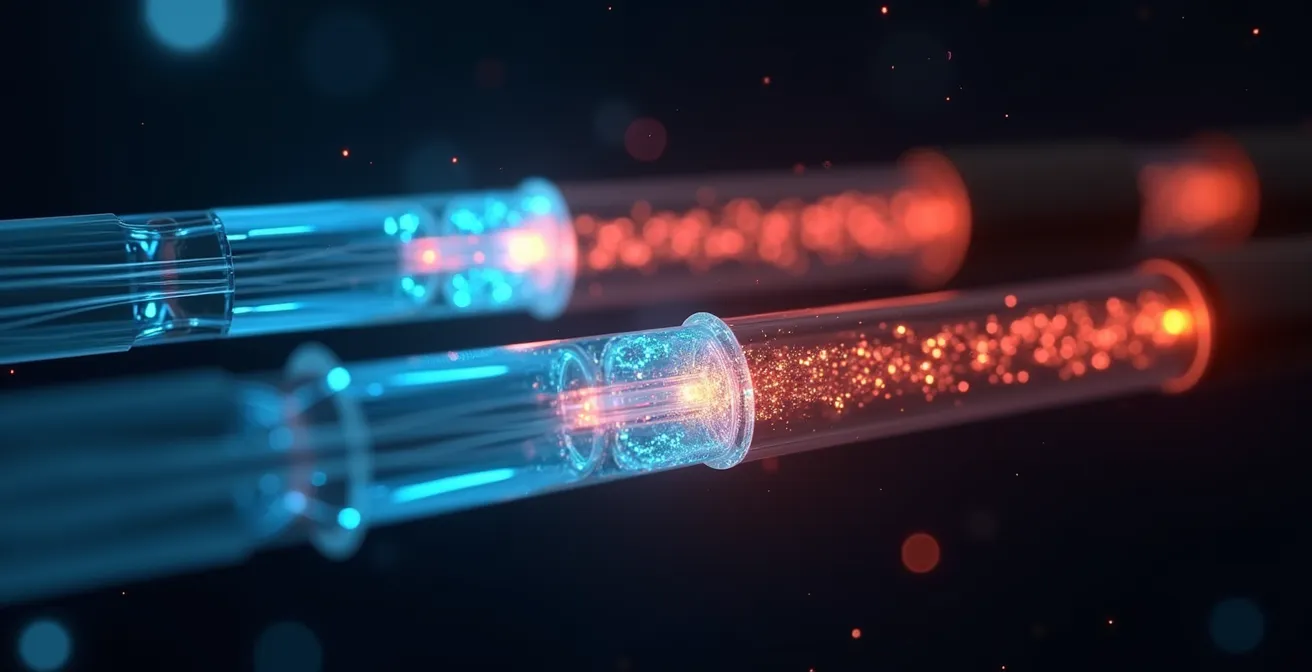 Représentation visuelle des métriques de stabilité d'une connexion internet avec latence et gigue